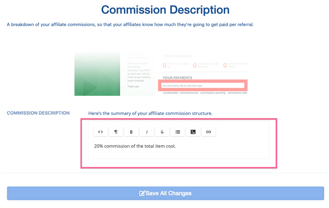 Share your commissionable links across social channels